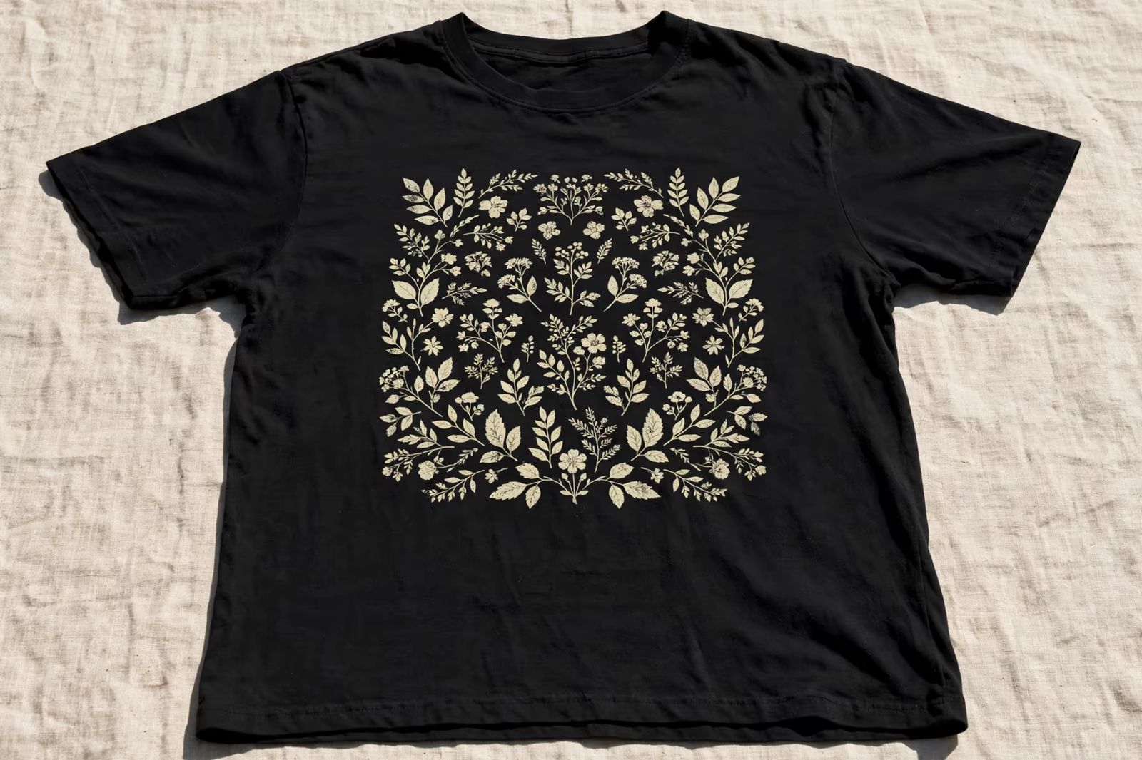 Discharge print soft hand black tshirt from a manufacturer in Bangladesh