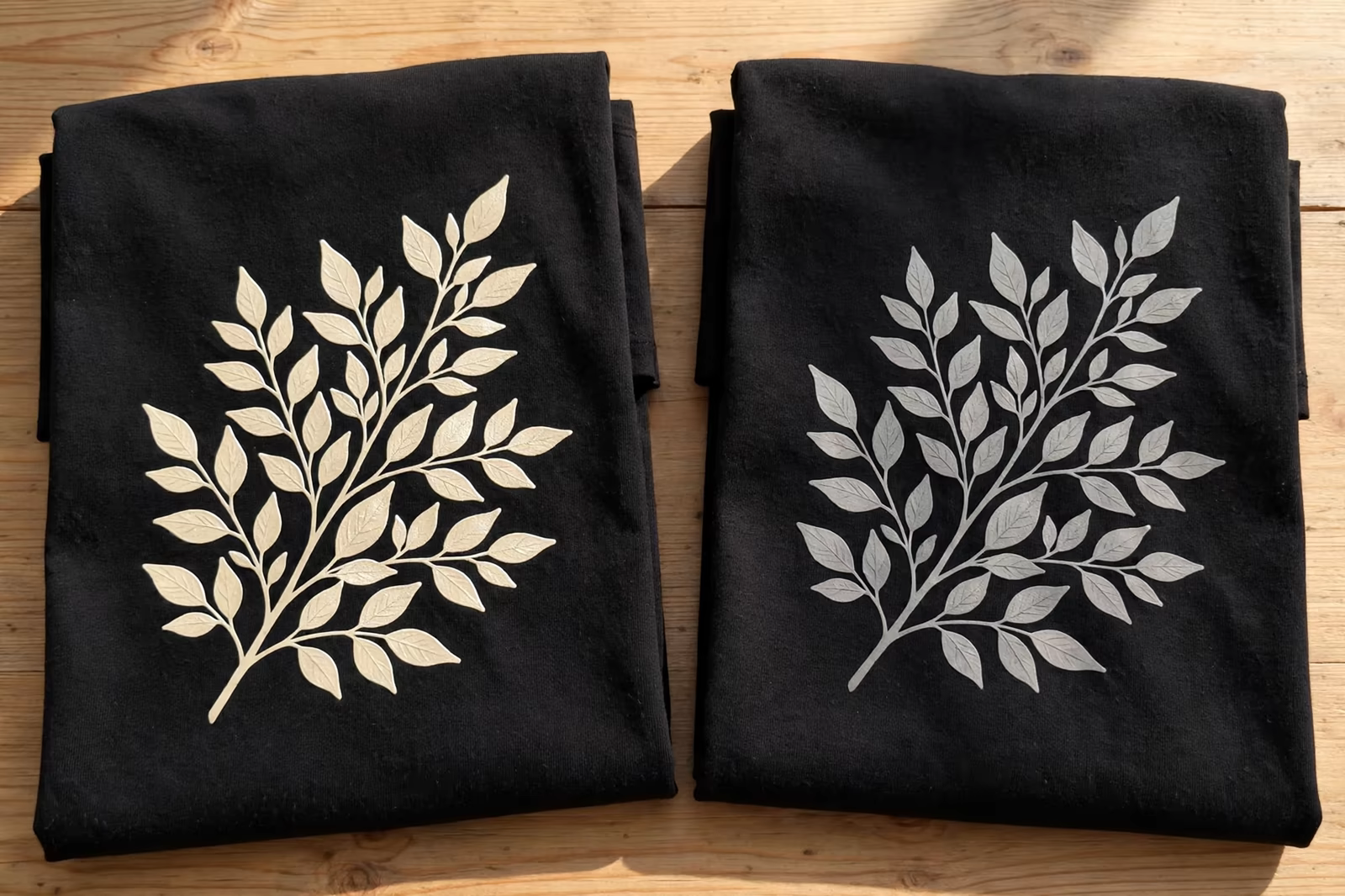 Discharge print compared with underbase print from a manufacturer in Bangladesh