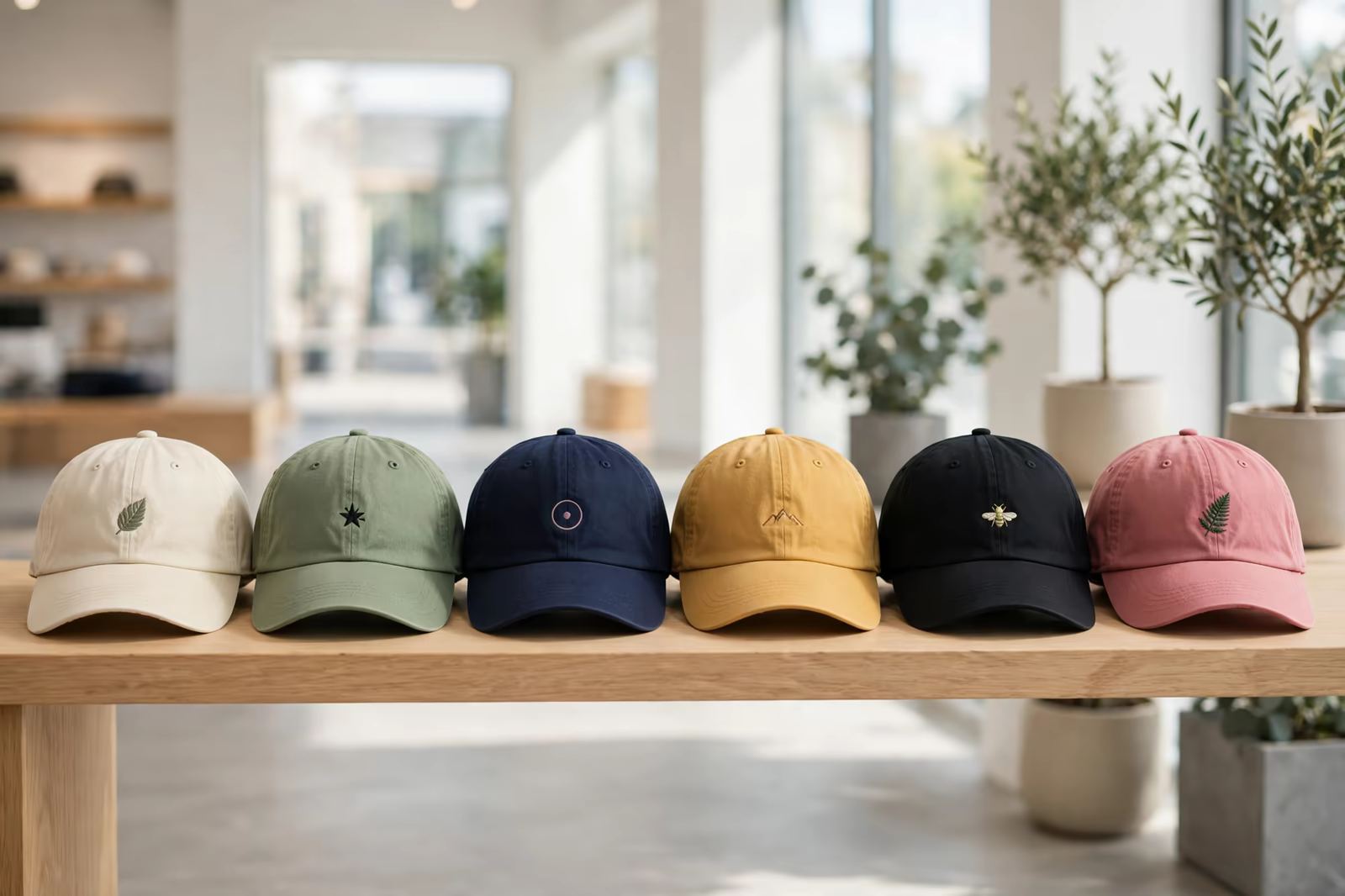 Embroidered baseball caps range in Bangladesh