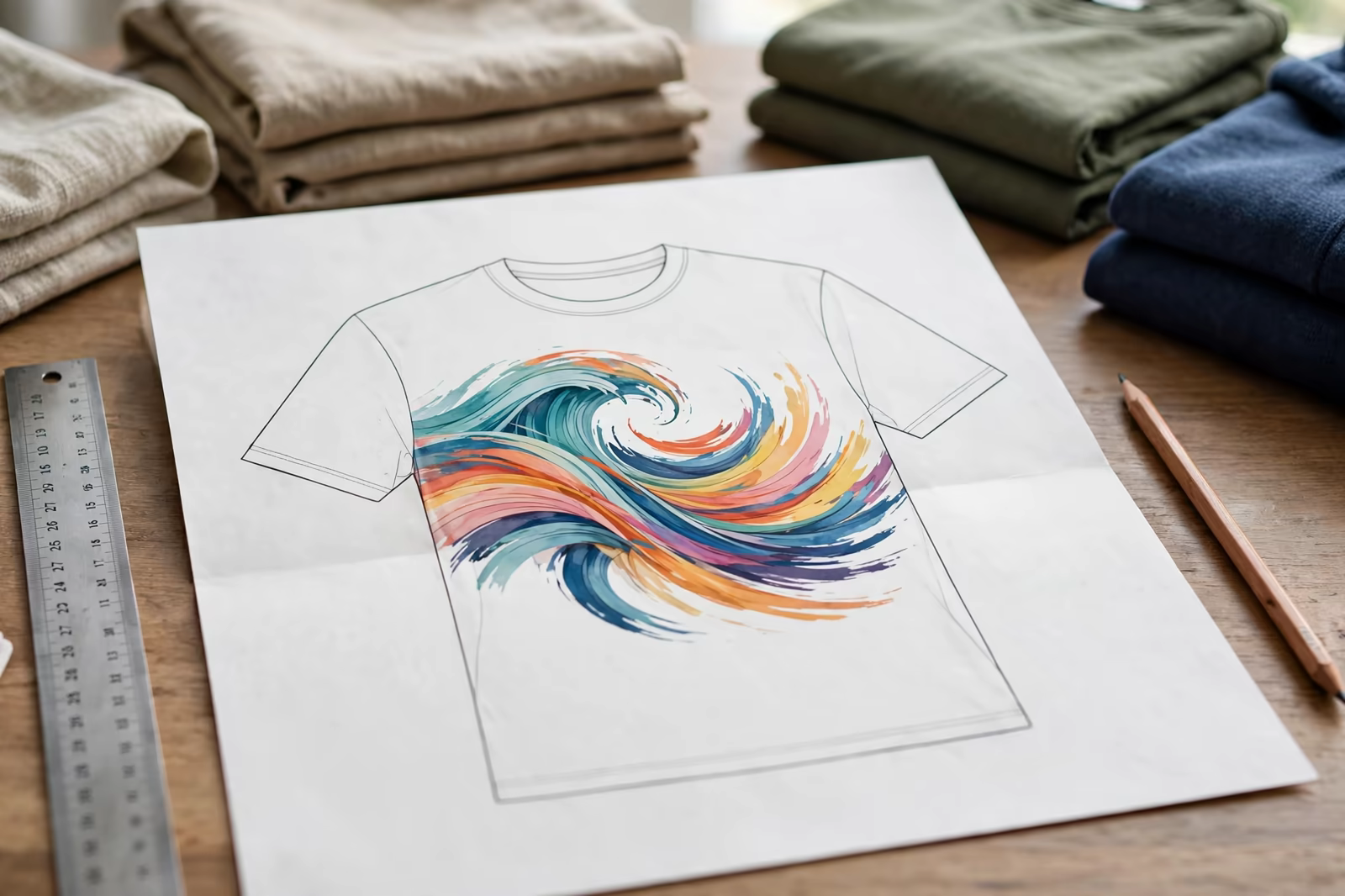Garment design mockup sheet checked before printing in Bangladesh