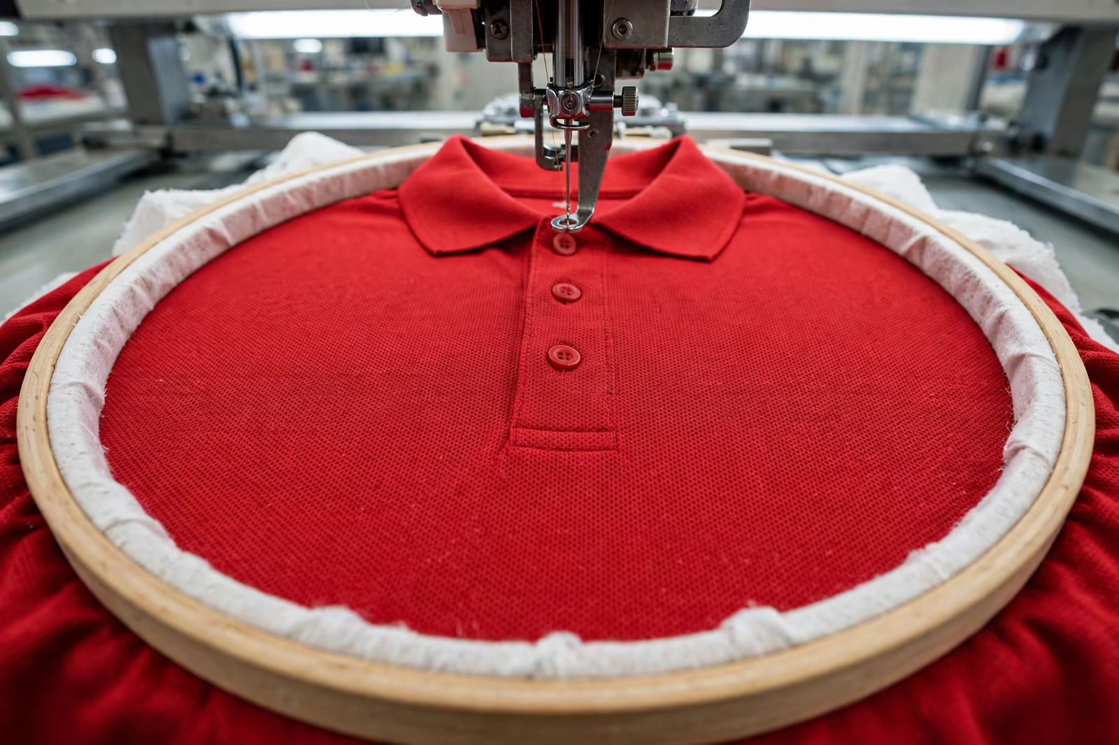 Performance polo hooped for embroidery in Bangladesh