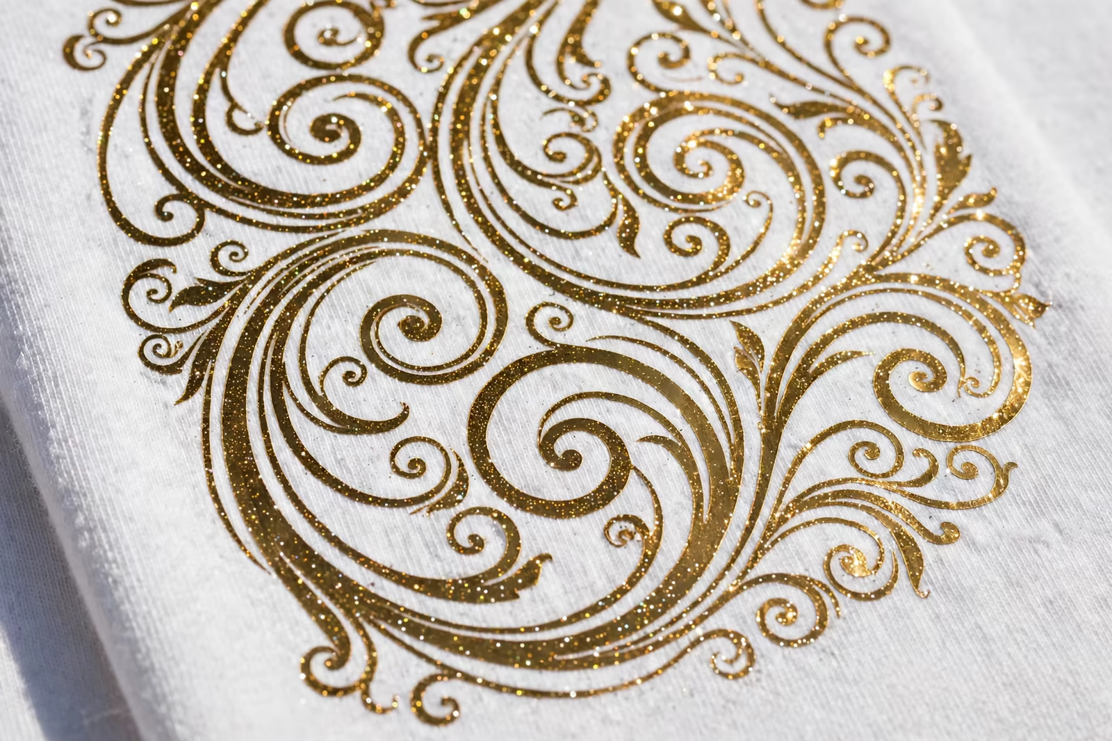 Metallic glitter print detail from a manufacturer in Bangladesh