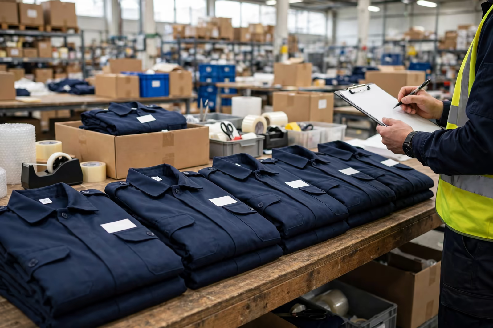 Folded named uniforms checked against a list in Bangladesh