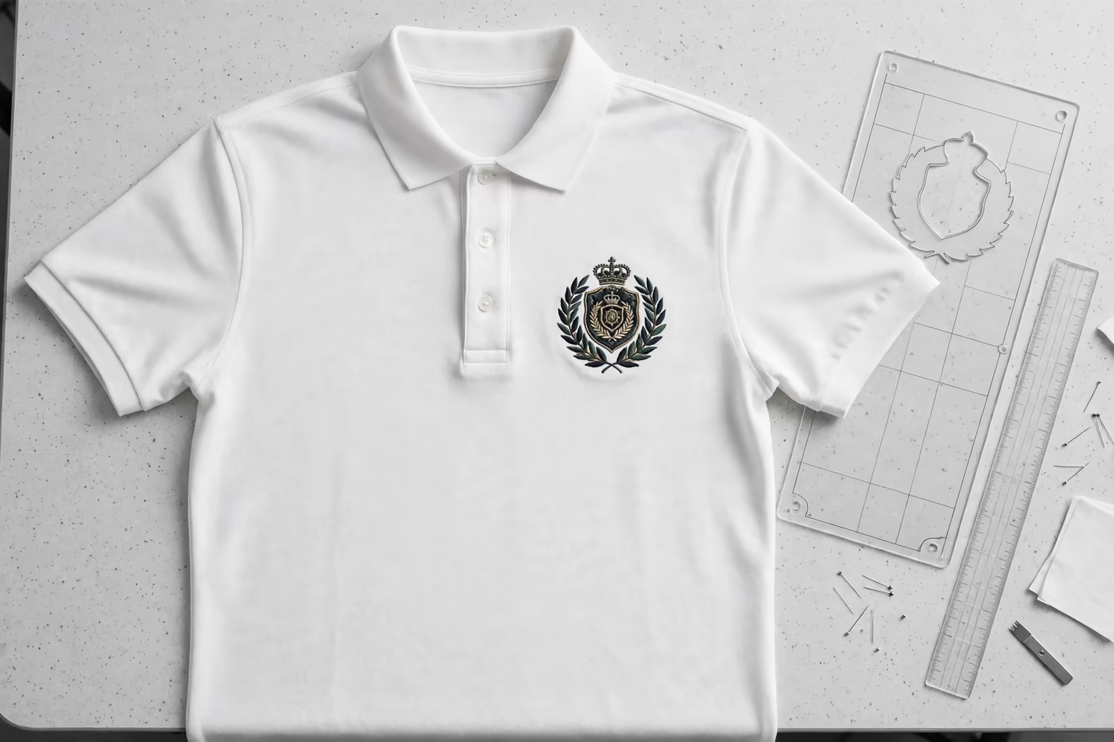 Polo shirt chest logo placement check in Bangladesh