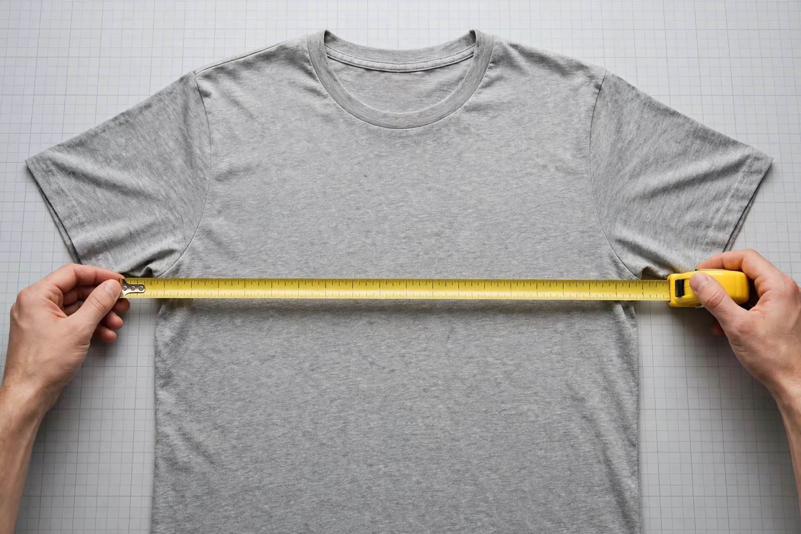 Sample t-shirt chest being measured in Bangladesh