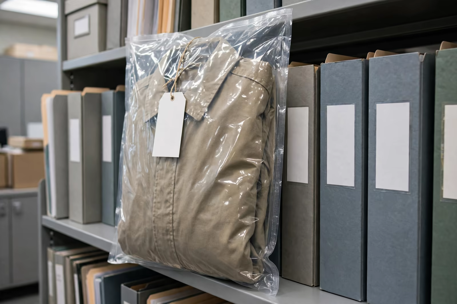 Sealed approved sample garment in an archive in Bangladesh