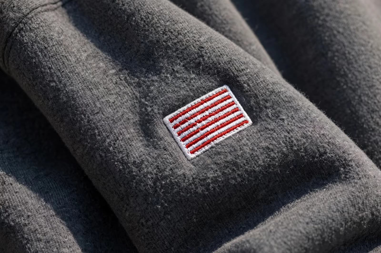 Embroidered sleeve emblem close up in Bangladesh