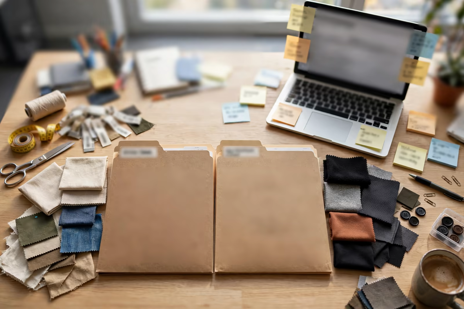 A two-supplier sourcing plan on a buyers desk