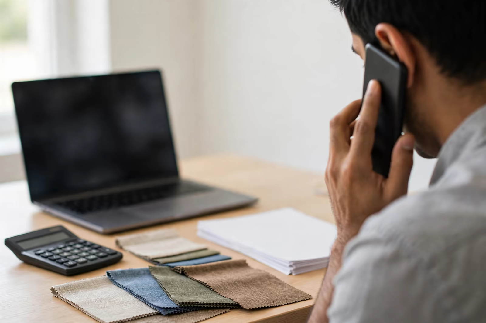 Payment details being verified at a commercial desk in Bangladesh