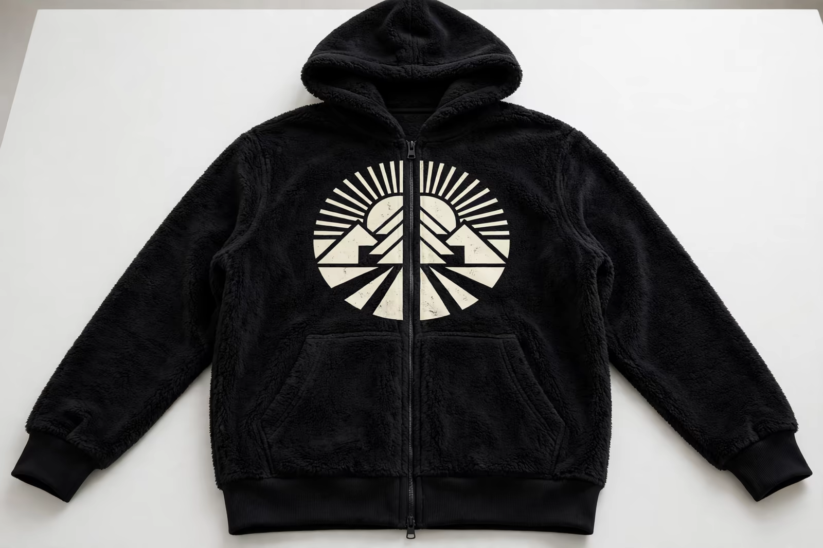 Zip hoodie design split across the zip in Bangladesh