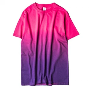 Custom Men's Cotton Gradient Printing Short Sleeve T-shirt Wholesale