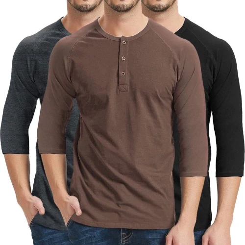 Customized Henley Cotton T-shirt Manufacturer and wholesale Supplier