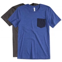 Fashion Custom Men's Pocket T Shirt With Round Collar - On-demand Screen Print Factory