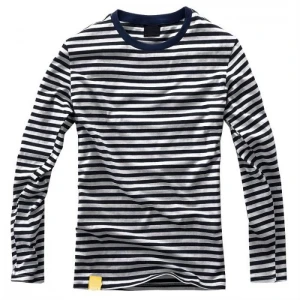 Wholesale Men?s Blue and White Striped T-Shirt Manufacturer Supplier